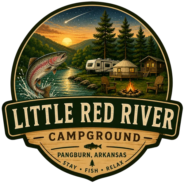 Little Red River Campground, Pangburn, Arkansas. Stay, fish, relax.